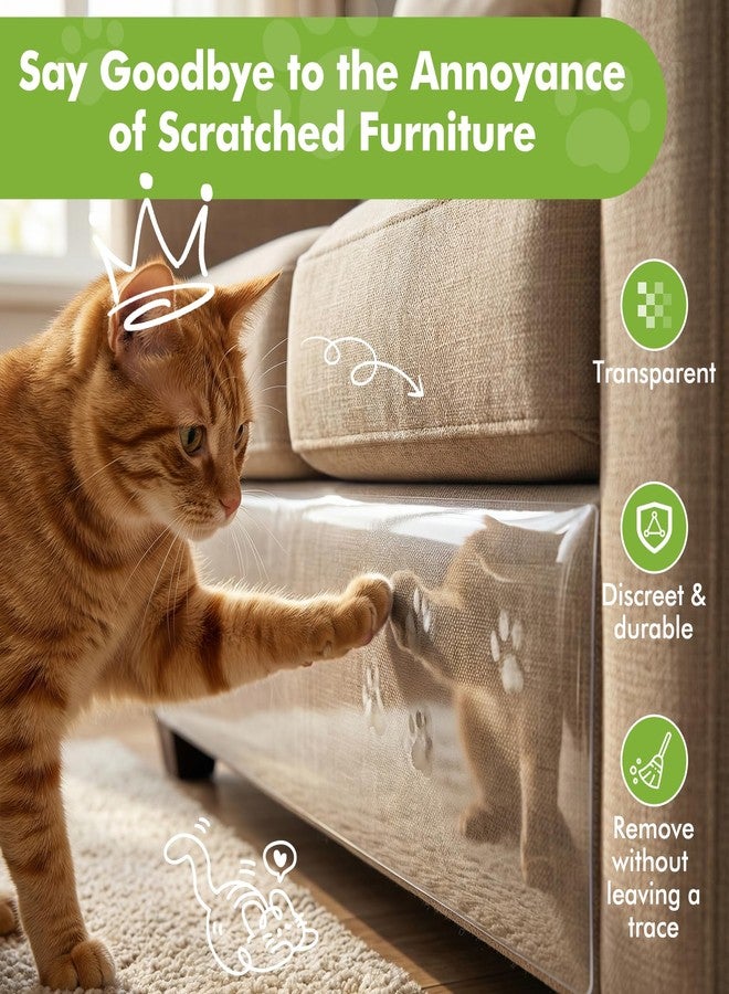 PTAZSCTC Anti-Cat Scratch Furniture Protector, Single-Sided Sticky Couch Protector for Cats Claws,Cat Scratch Deterrent for Furniture Door,Cat Scratch Furniture Protectors,Cat Accessories(196.85" x 11.81" ) - Image 5